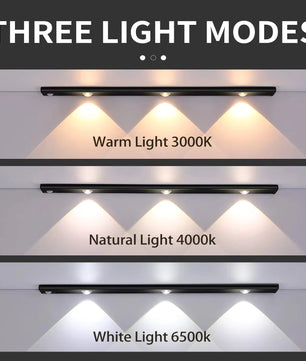 LED Under Cabinet Lights - Motion Sensor, Wireless, 3 Colour Dimmable