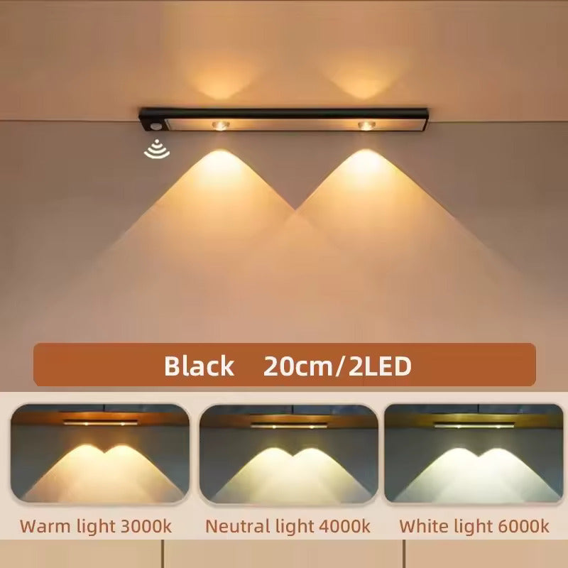 LED Ultra Thin Under Cabinet Lights Motion Sensor night light Wireless 3Color Dimmable For Kitchen Cabinet Bedroom Wardrobe Light