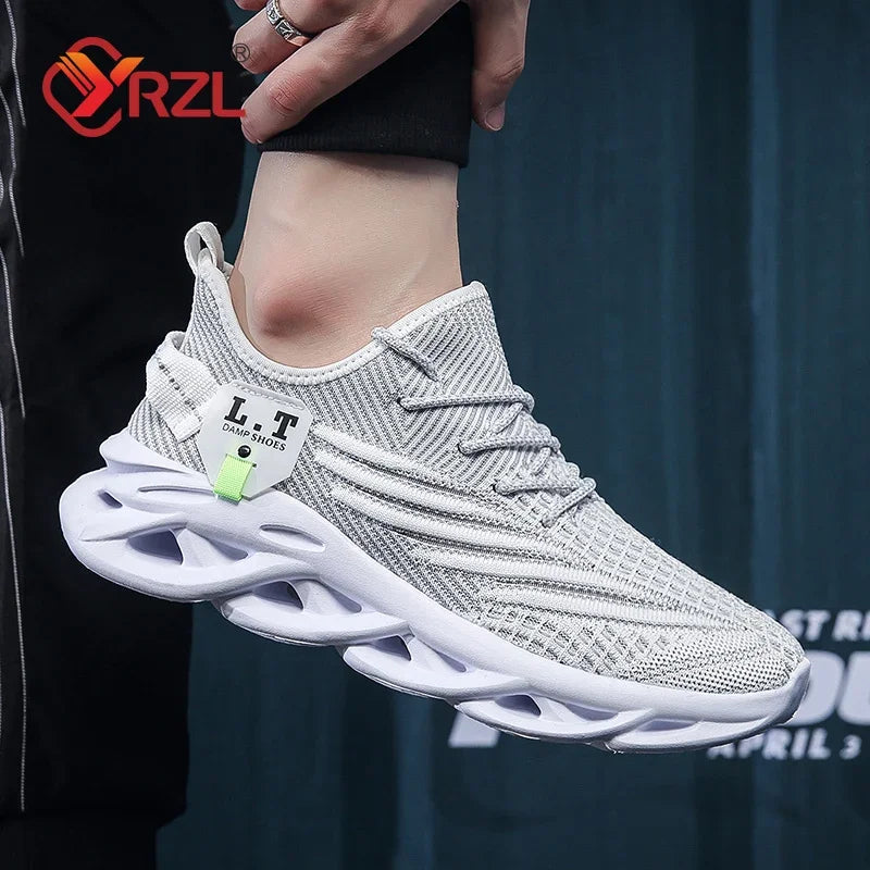 Men Sports Running Black Jogging Shoes Casual Sneakers Outdoor Breathable Mesh Women Light Shock-Absorption Black Tennis