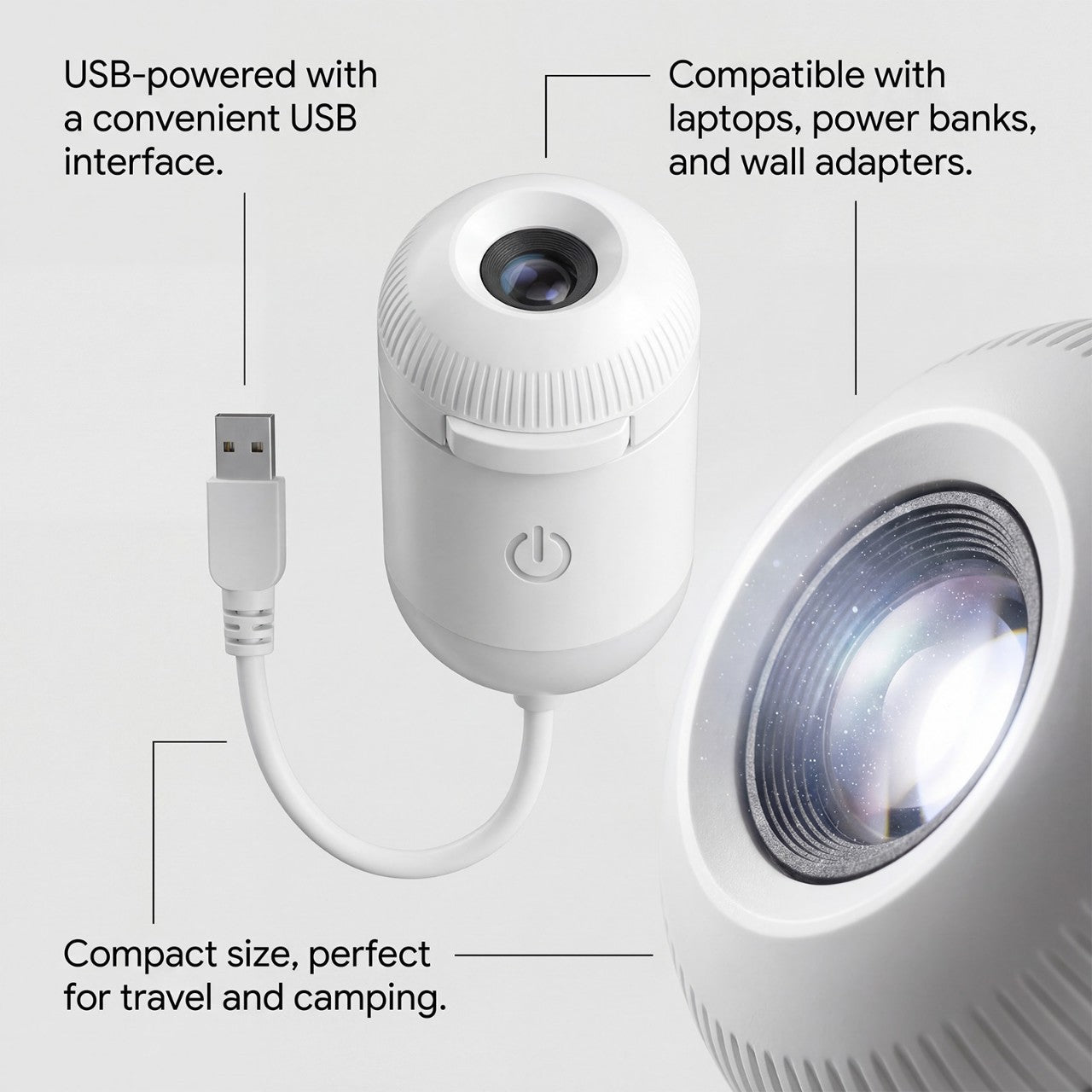 Galaxy Star Projector Night Light – USB Powered Ambient Room Lamp