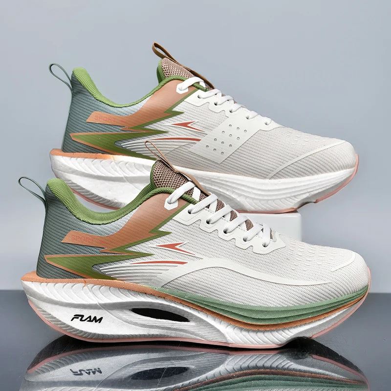 Marathon Men Sports Running Shoes Carbon Board Air Cushion Breathable Lightweight Women'S Comfortable Athletic Nonskid Sneakers