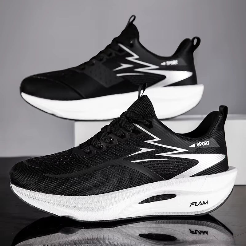 Marathon Men Sports Running Shoes Carbon Board Air Cushion Breathable Lightweight Women'S Comfortable Athletic Nonskid Sneakers
